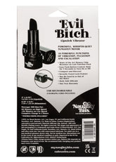 Naughty Bits Evil Bitch Black Lipstick Vibrator 4-Inch Rechargeable Waterproof Silicone Massager BULLETS